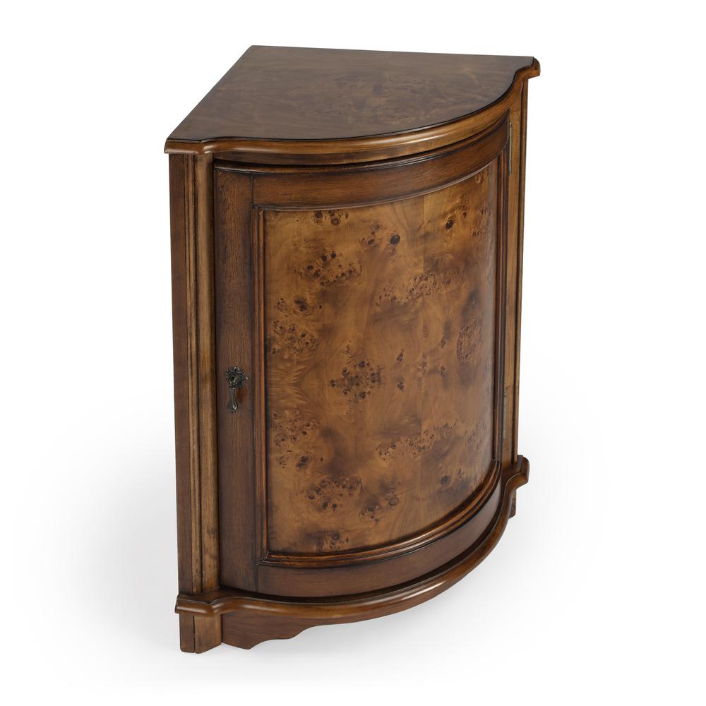 Durham Corner Cabinet, Medium Brown. Picture 4