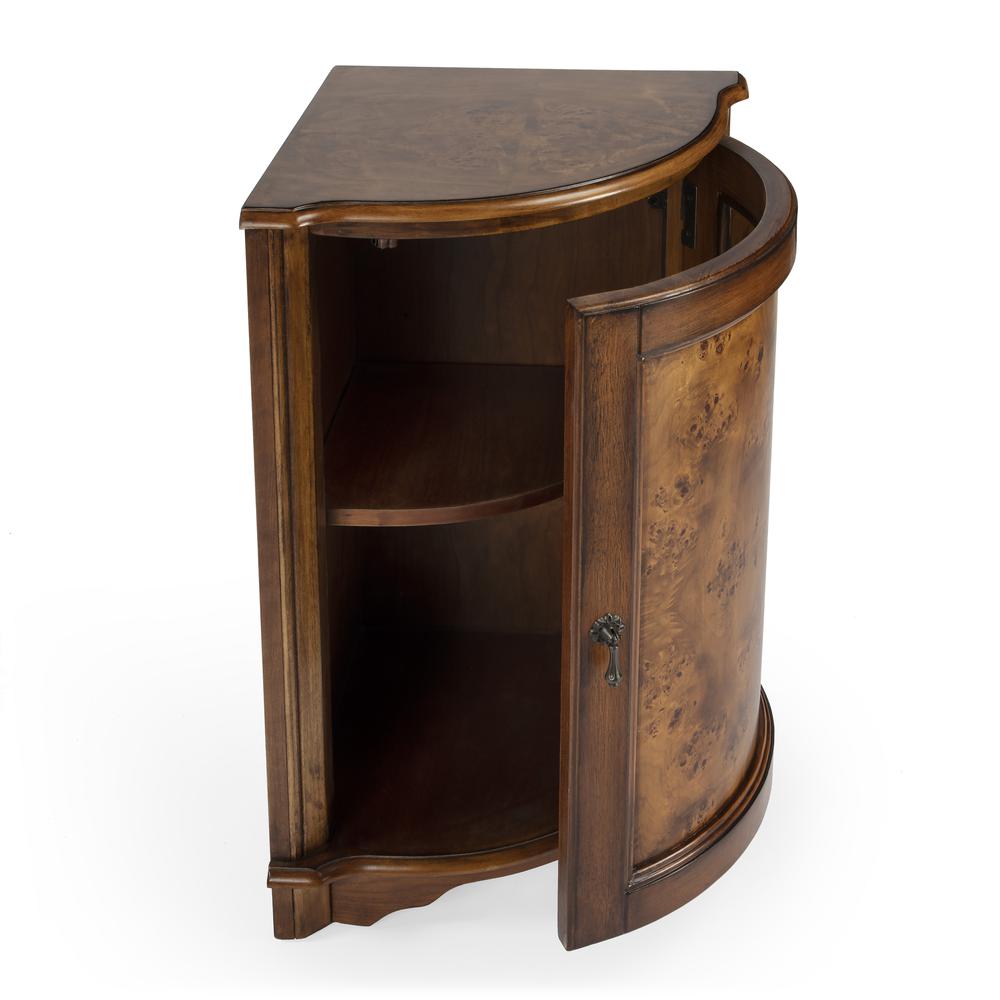 Durham Corner Cabinet, Medium Brown. Picture 5