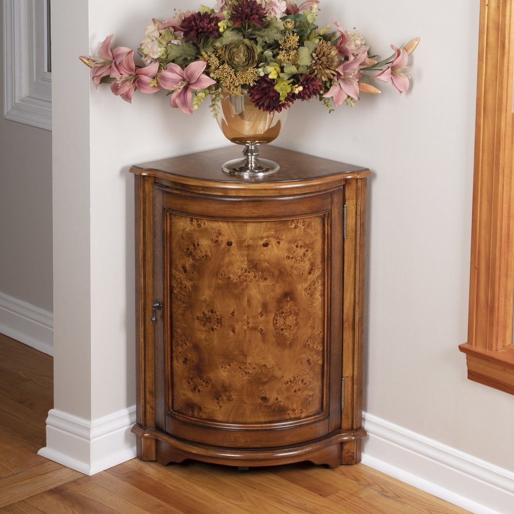 Durham Corner Cabinet, Medium Brown. Picture 2