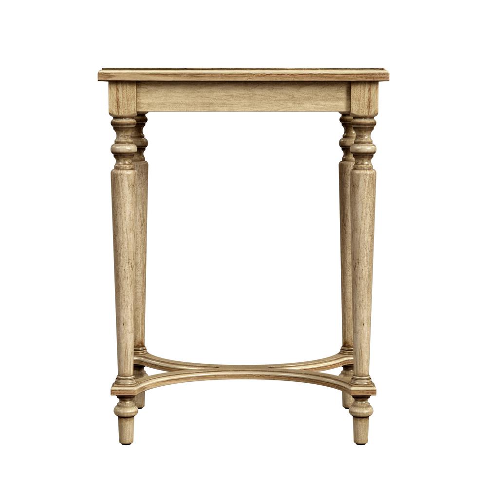 Tyler Solid Wood Inlay Side Table, Beige. Picture 2