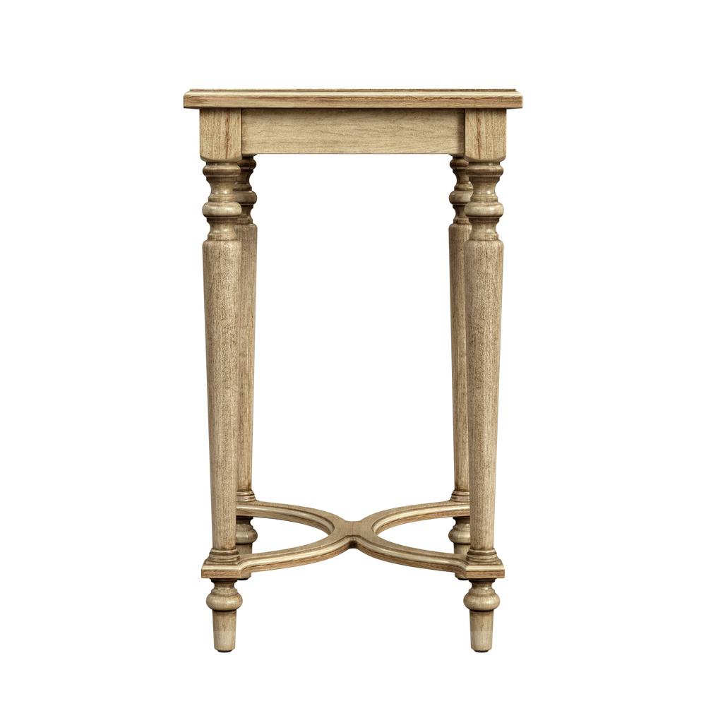 Tyler Solid Wood Inlay Side Table, Beige. Picture 3