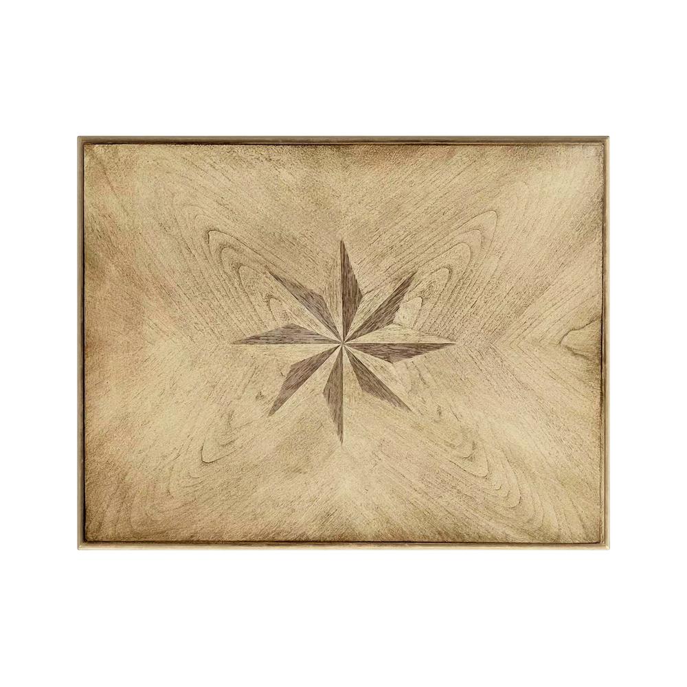 Tyler Solid Wood Inlay Side Table, Beige. Picture 4