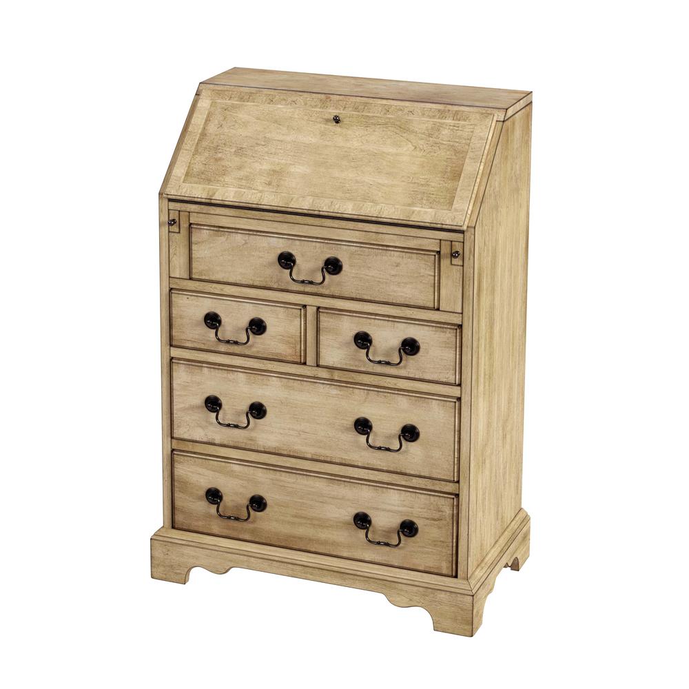 Danforth 5-Drawer Secretary, Beige. Picture 1