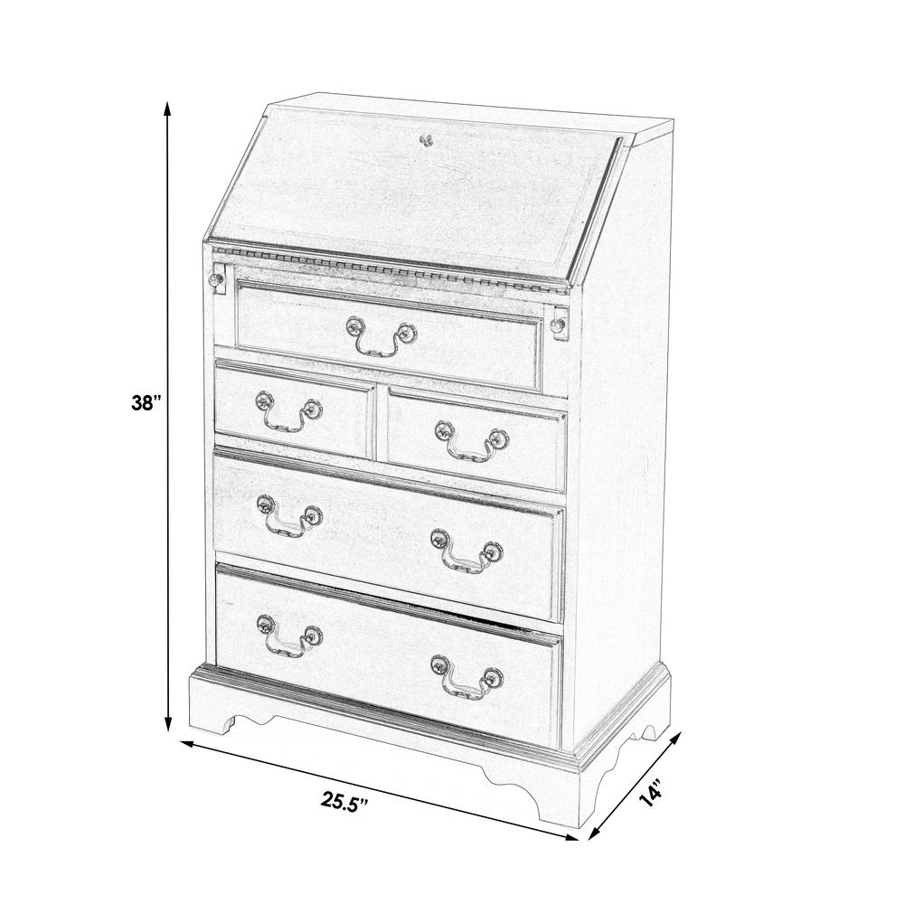 Danforth 5-Drawer Secretary, Beige. Picture 6