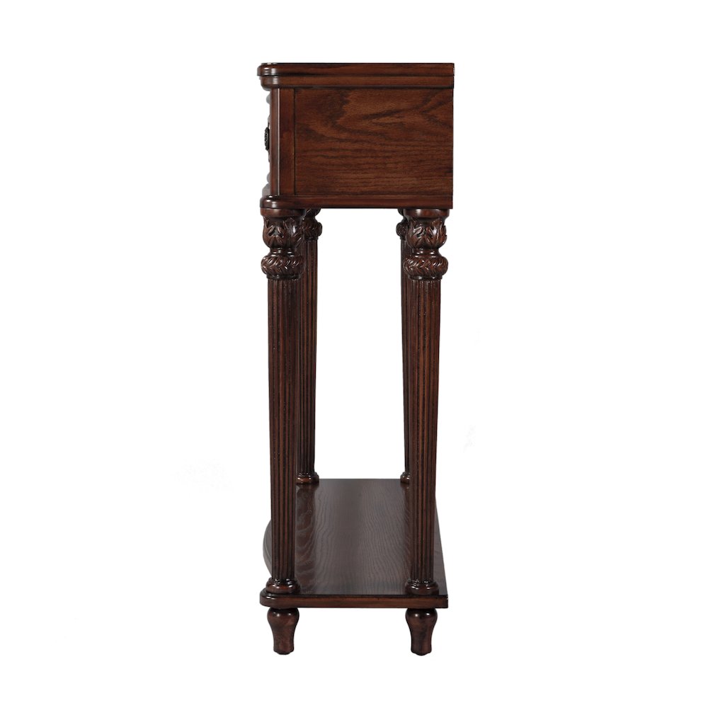 Alexander 37 in. W Wood 1 Drawer Console Table, Brown. Picture 5