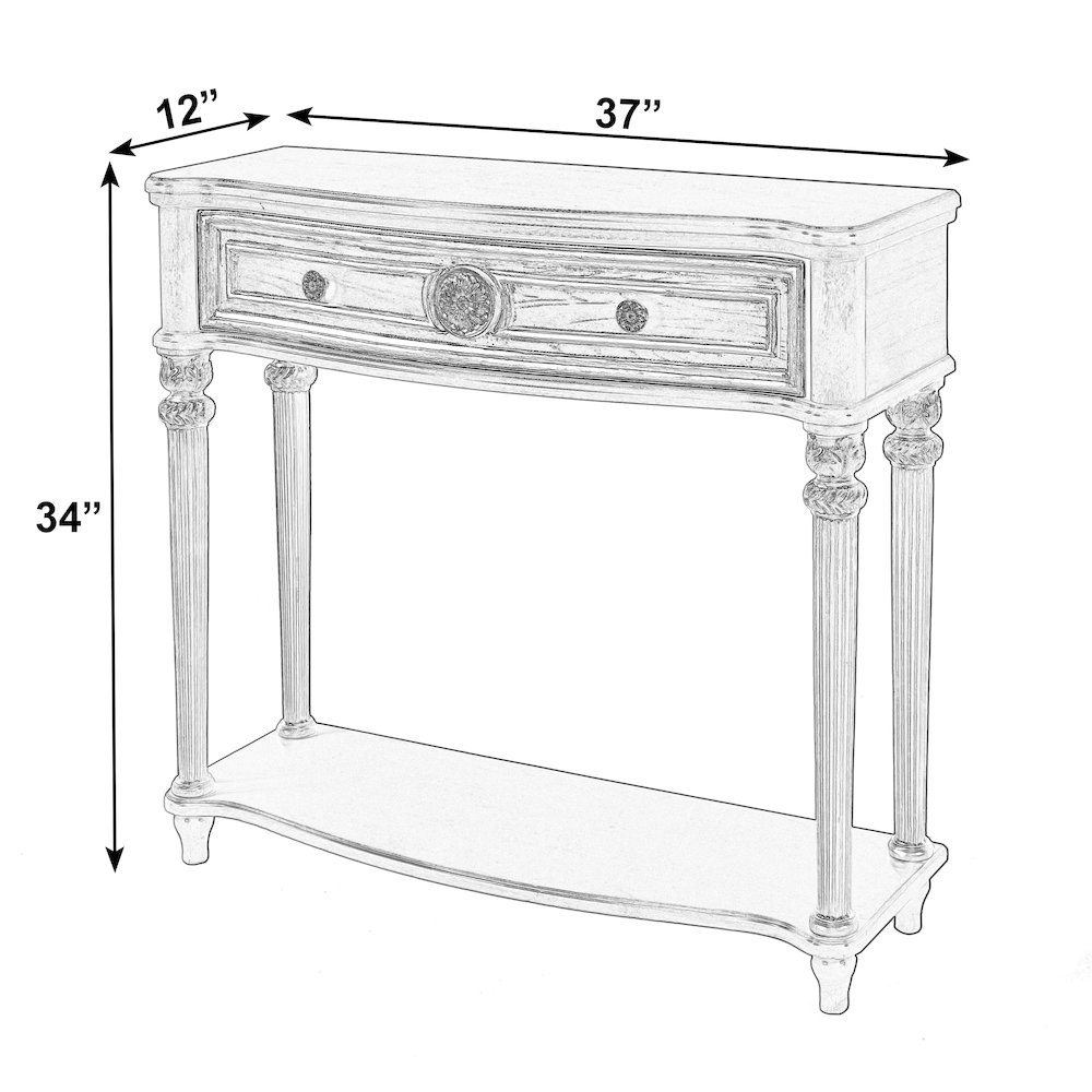 Alexander 37 in. W Wood 1 Drawer Console Table, Brown. Picture 2