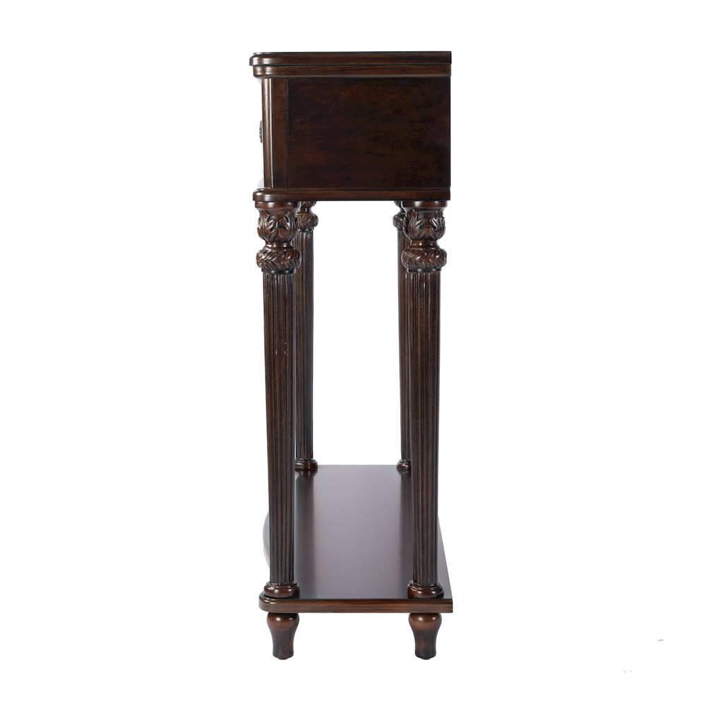 Alexander 37 in. W Wood 1 Drawer Console Table, Dark Brown. Picture 5