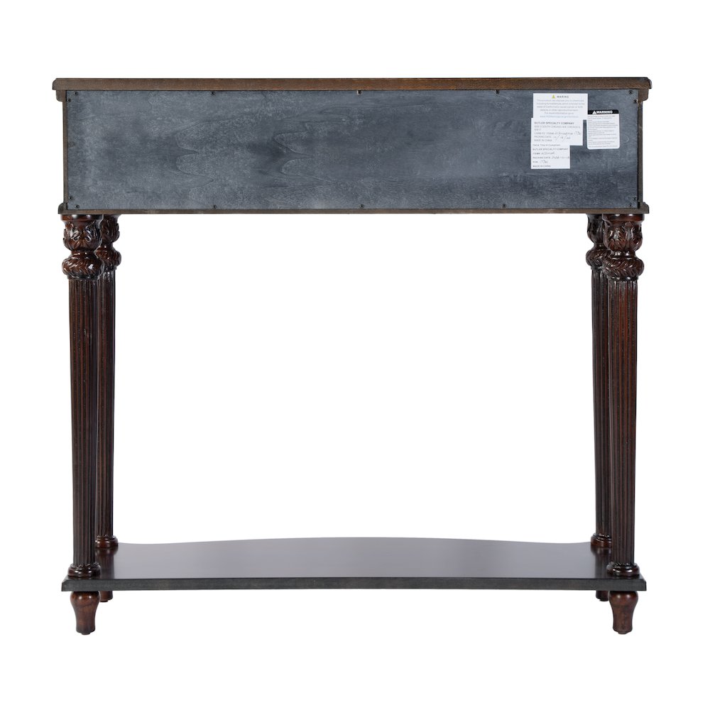 Alexander 37 in. W Wood 1 Drawer Console Table, Dark Brown. Picture 6