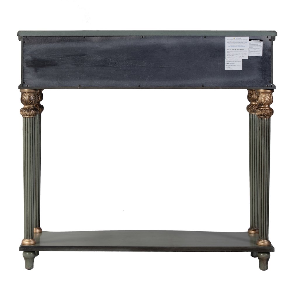 Alexander 37 in. W Wood 1 Drawer Console Table, Green. Picture 6