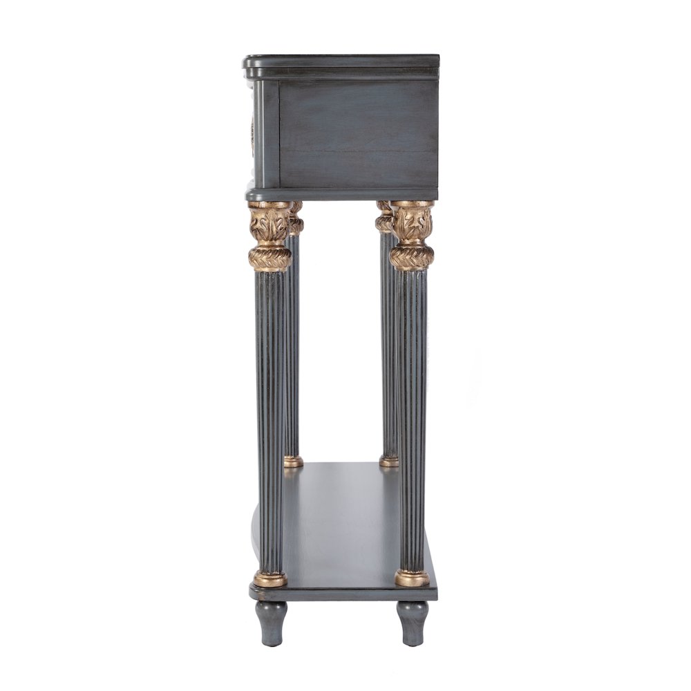 Alexander 37 in. W Wood 1 Drawer Console Table, Blue. Picture 5