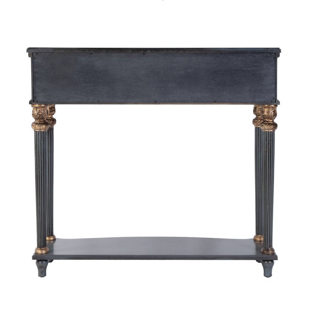 Alexander 37 in. W Wood 1 Drawer Console Table, Blue. Picture 6
