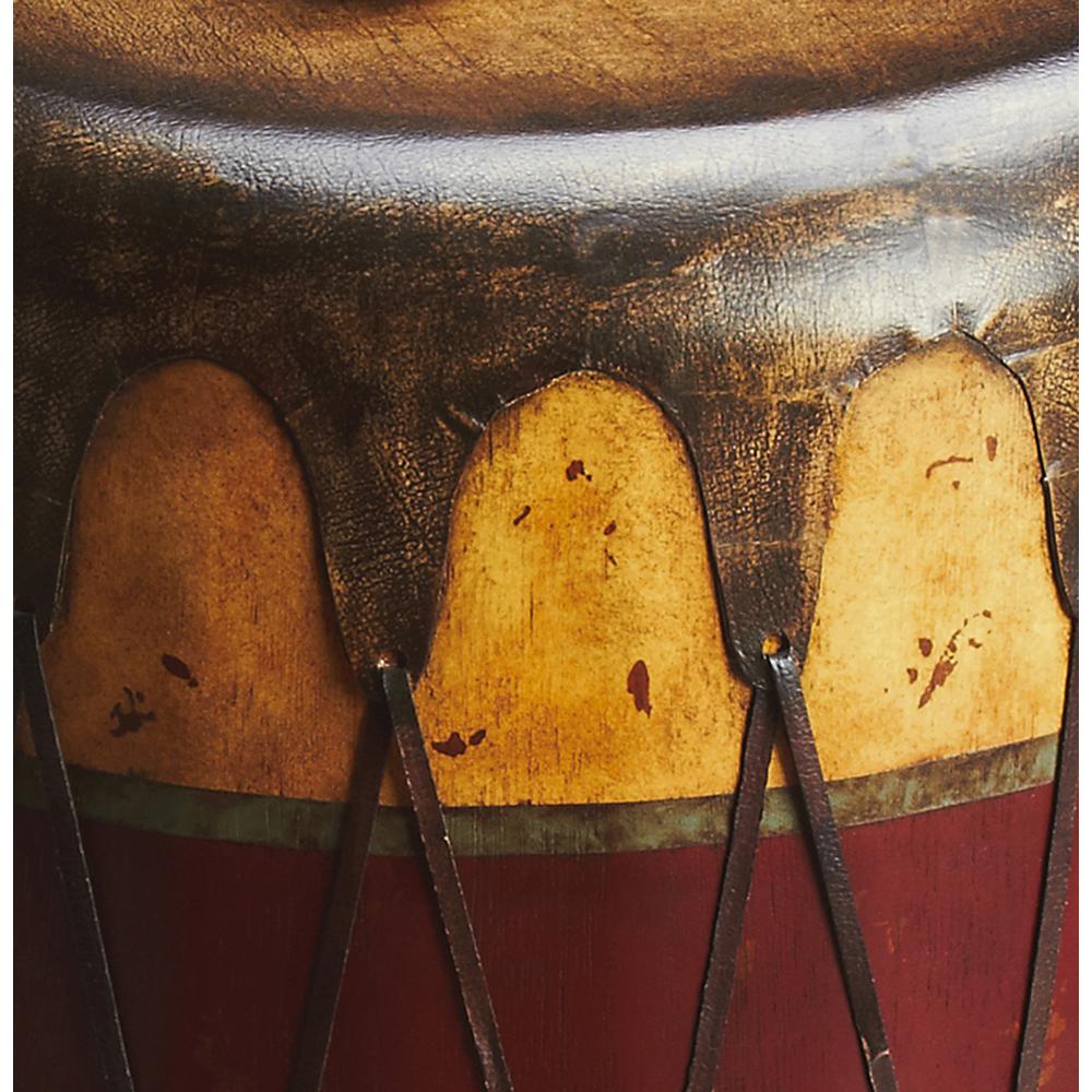 Navajo Leather 18"W Drum Side Table, Multi-Color. Picture 2