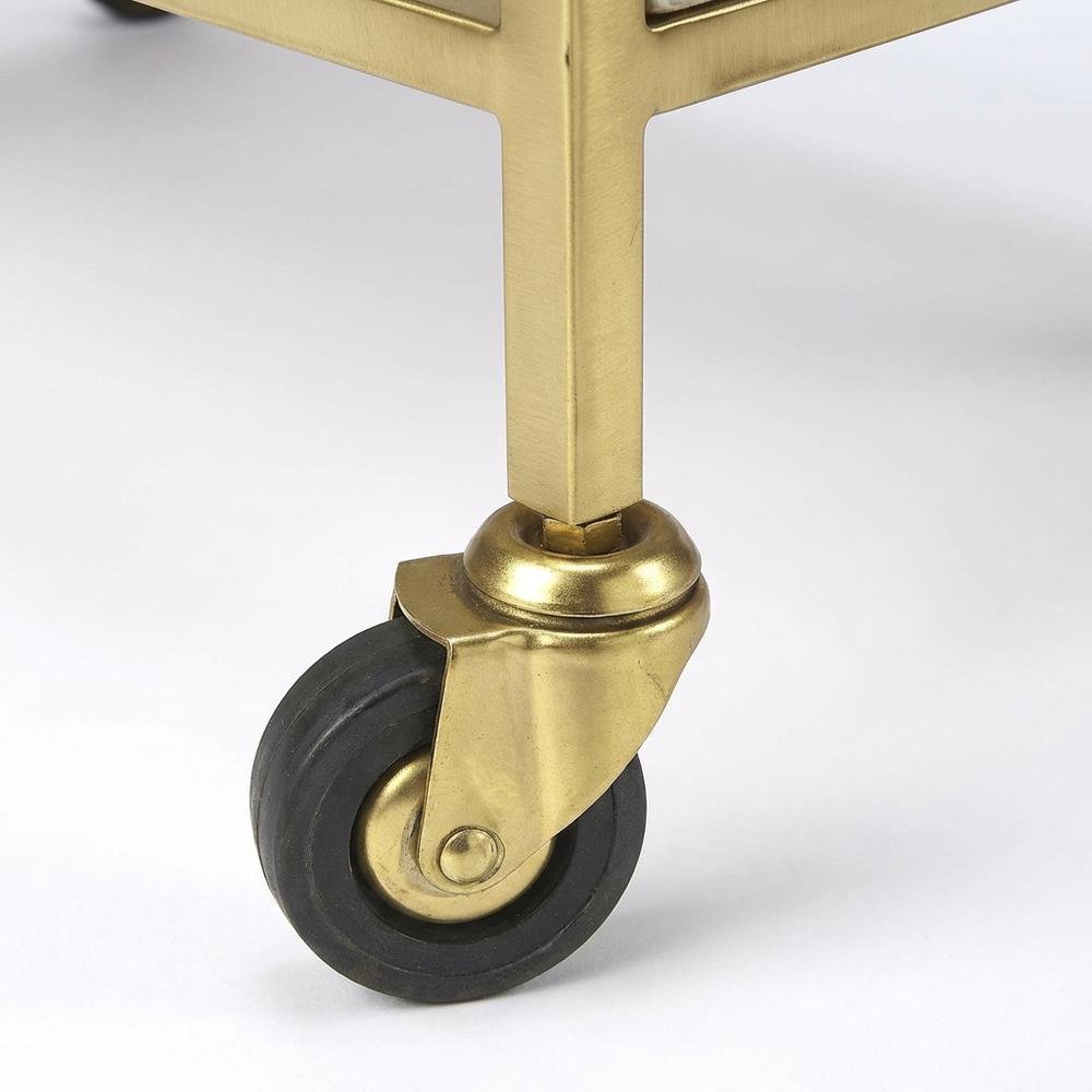 Modern Bar Cart with Distressed Finish, Contemporary Serving Cart for Home Bar. Picture 8
