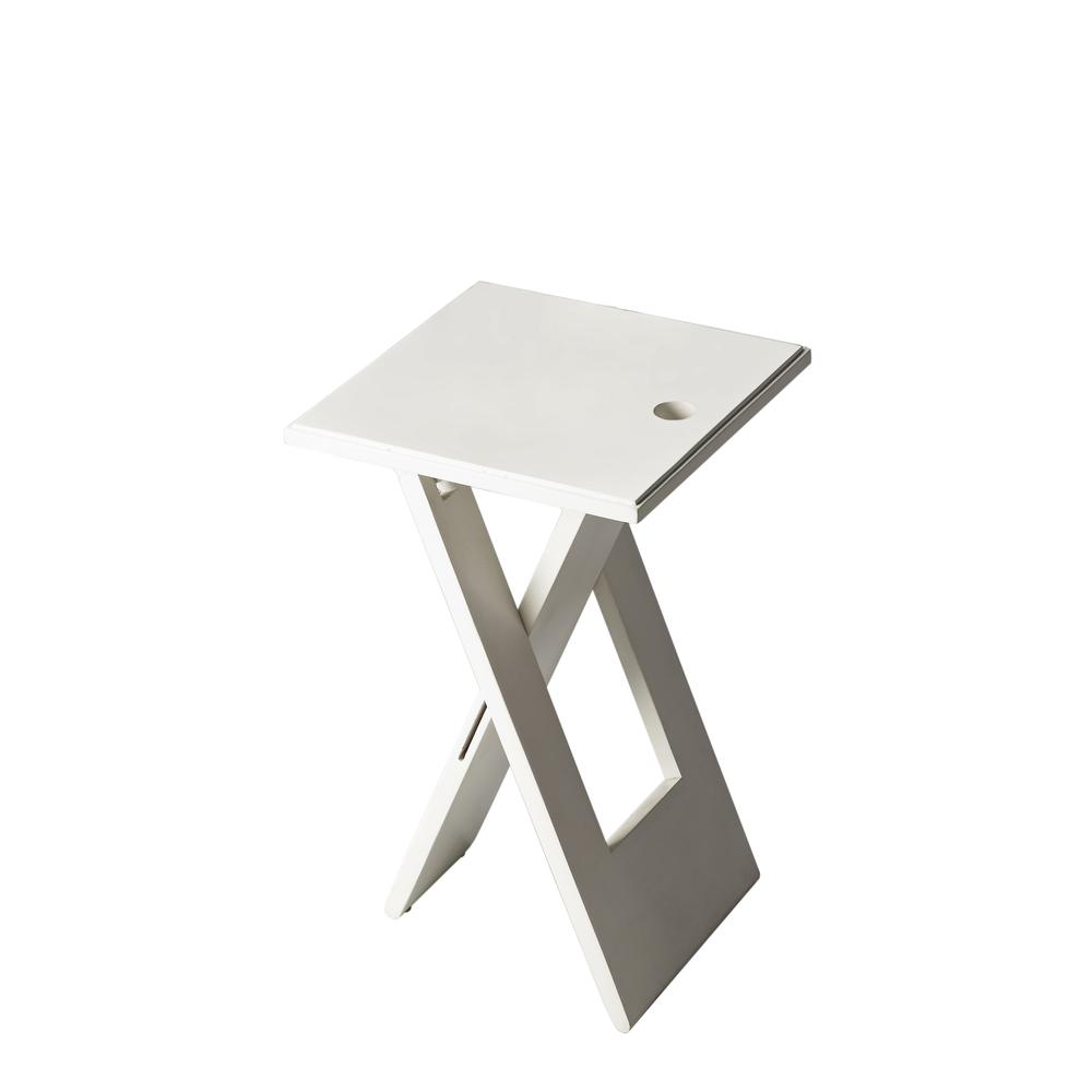 Hammond Folding Side Table, White. Picture 1