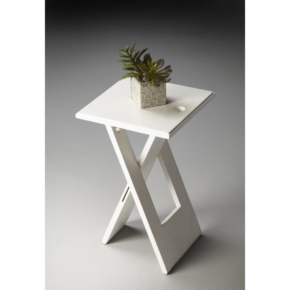 Hammond Folding Side Table, White. Picture 3