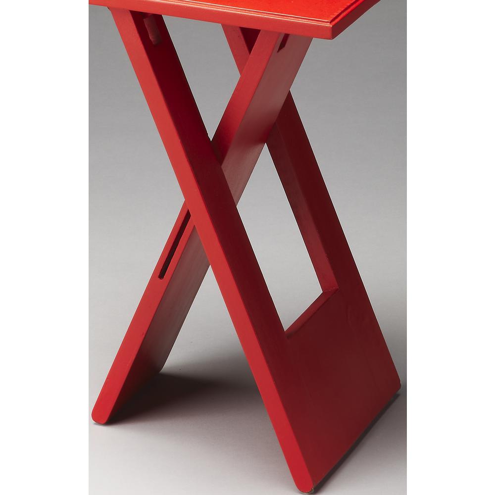 Hammond Folding Side Table, Red. Picture 2