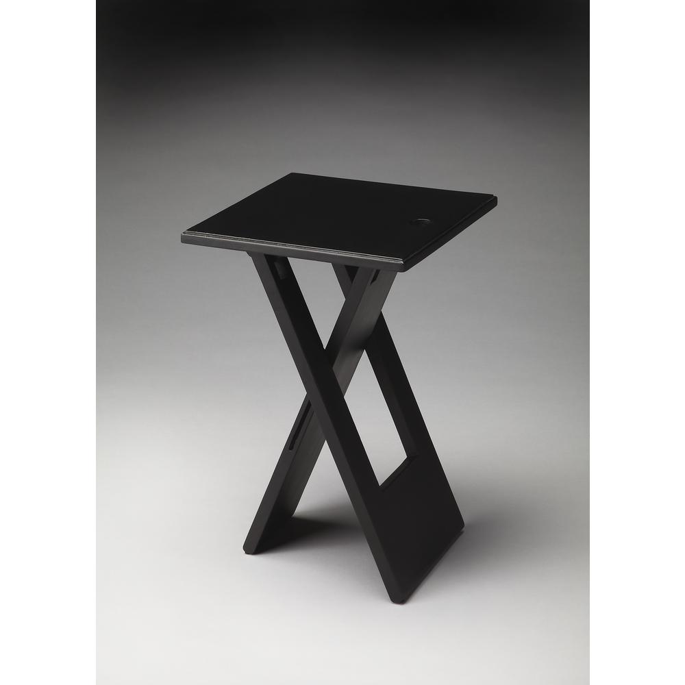 Hammond Folding Side Table, Black. Picture 3
