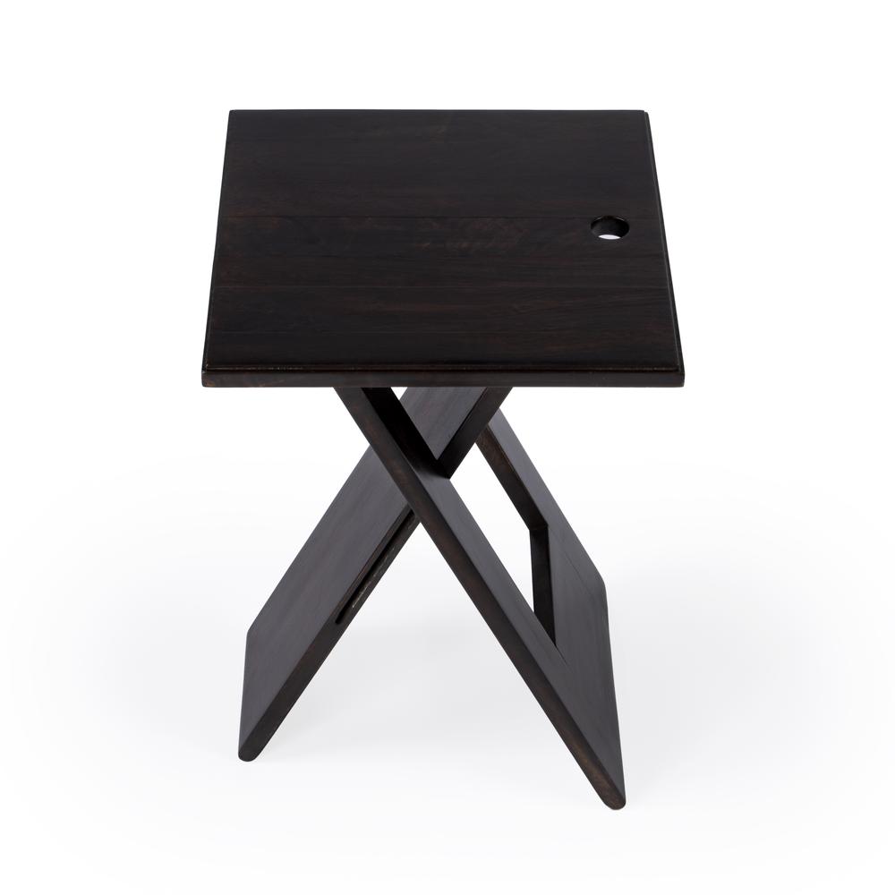 Hammond Folding Side Table, Dark Brown. Picture 2