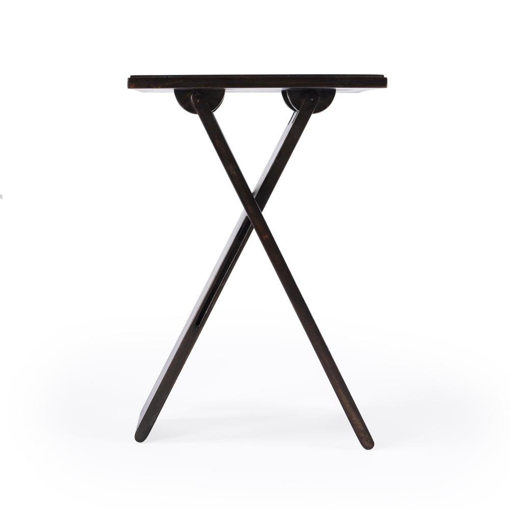 Hammond Folding Side Table, Dark Brown. Picture 3