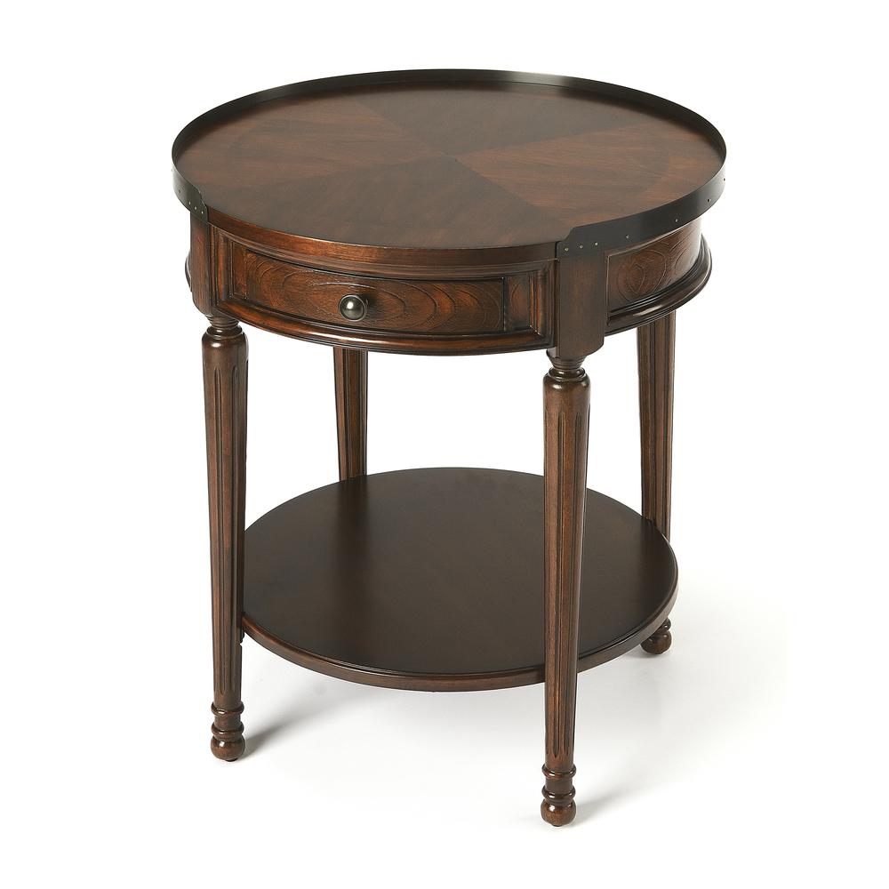 Sampson Side Table with Storage, Dark Brown. Picture 1