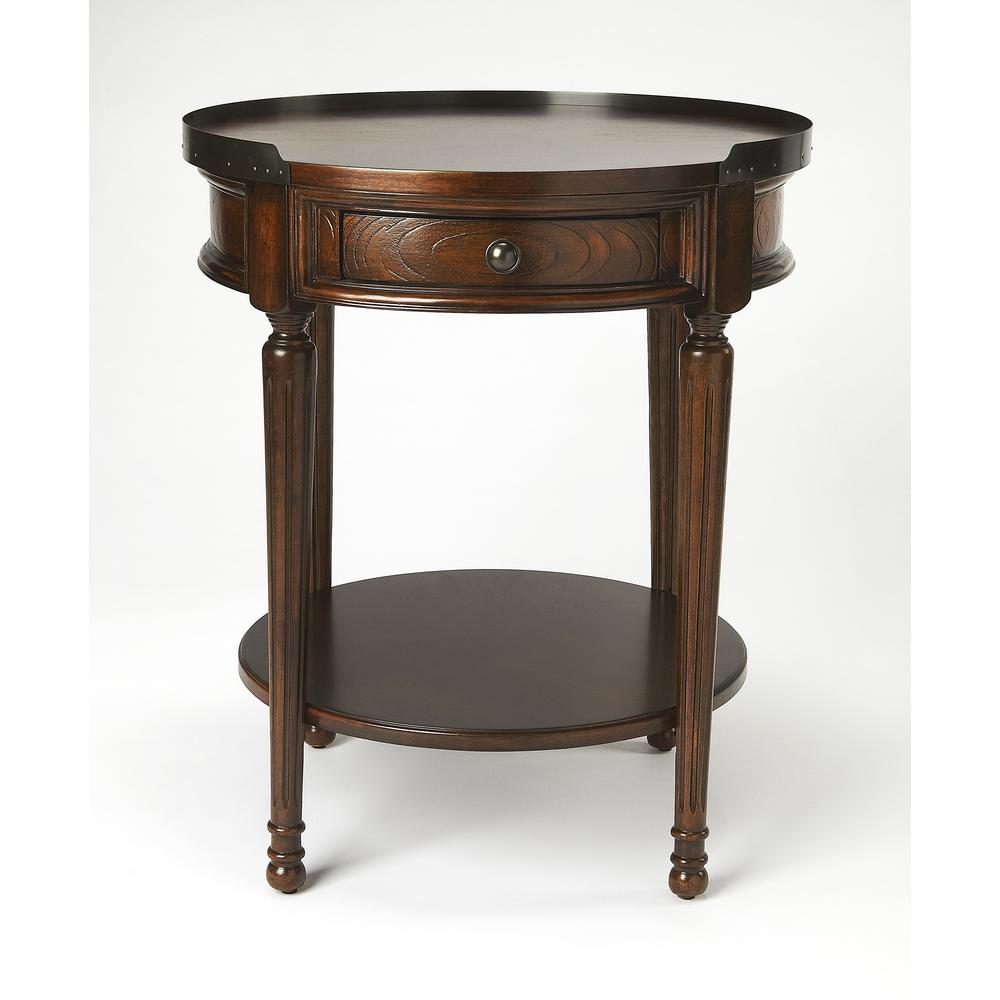 Sampson Side Table with Storage, Dark Brown. Picture 4