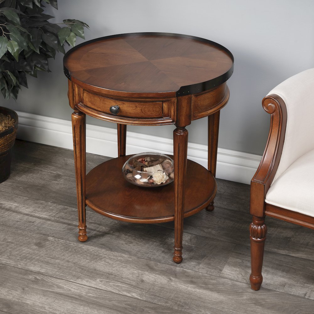 Sampson Side Table with Storage, Medium Brown. Picture 9
