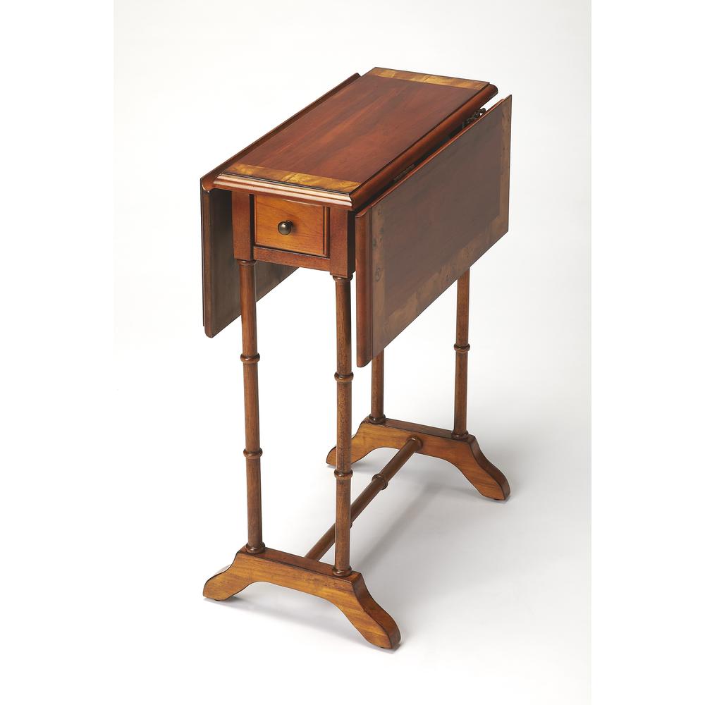 Darrow Drop-Leaf Side Table, Medium Brown. Picture 2