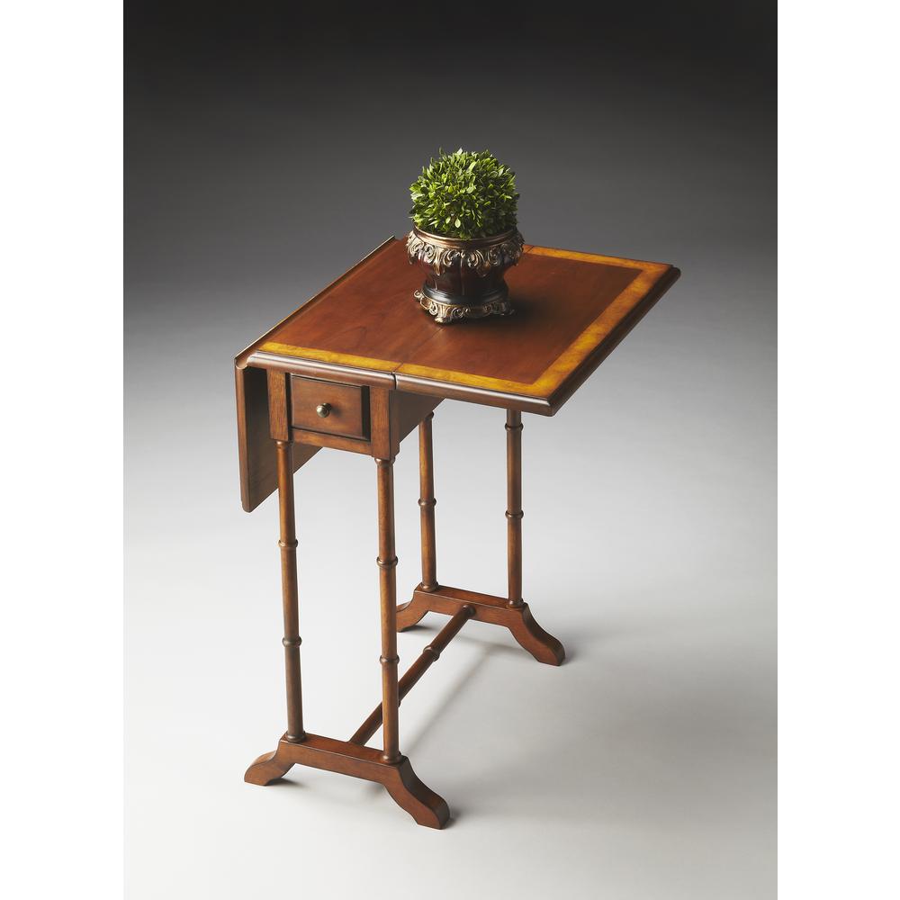Darrow Drop-Leaf Side Table, Medium Brown. Picture 4