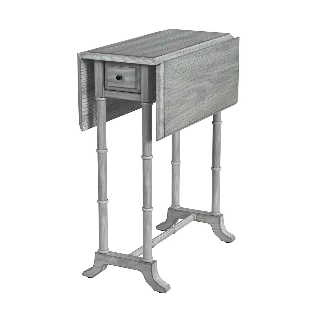Darrow Drop-Leaf Side Table, Gray. Picture 1