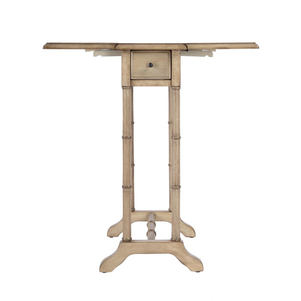 Darrow Drop-Leaf Side Table, Beige. Picture 3