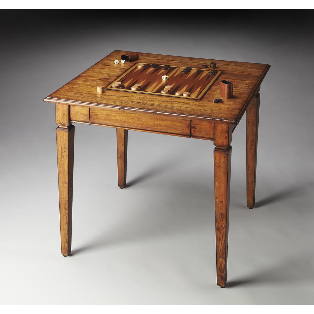 Breckinridge Rustic Game Table, Light Brown. Picture 3