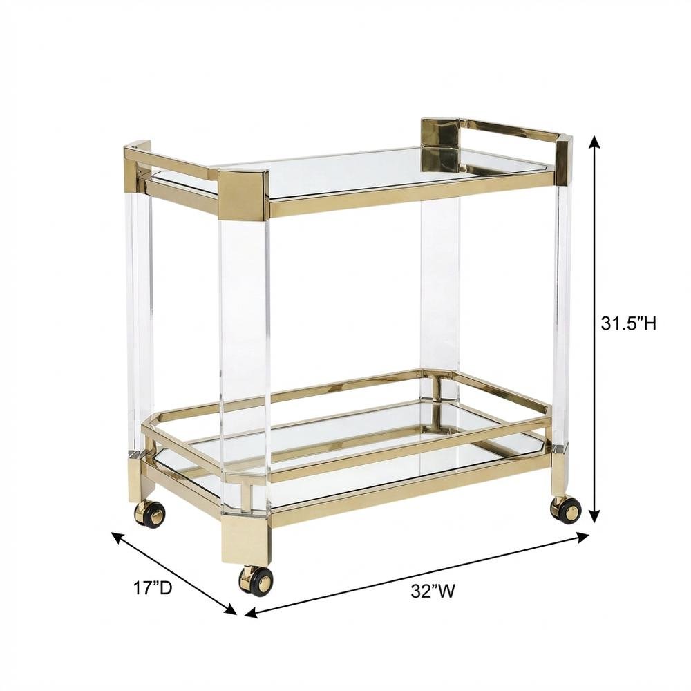Modern Serving Cart with Storage, Contemporary Bar Cart for Kitchen Use. Picture 4