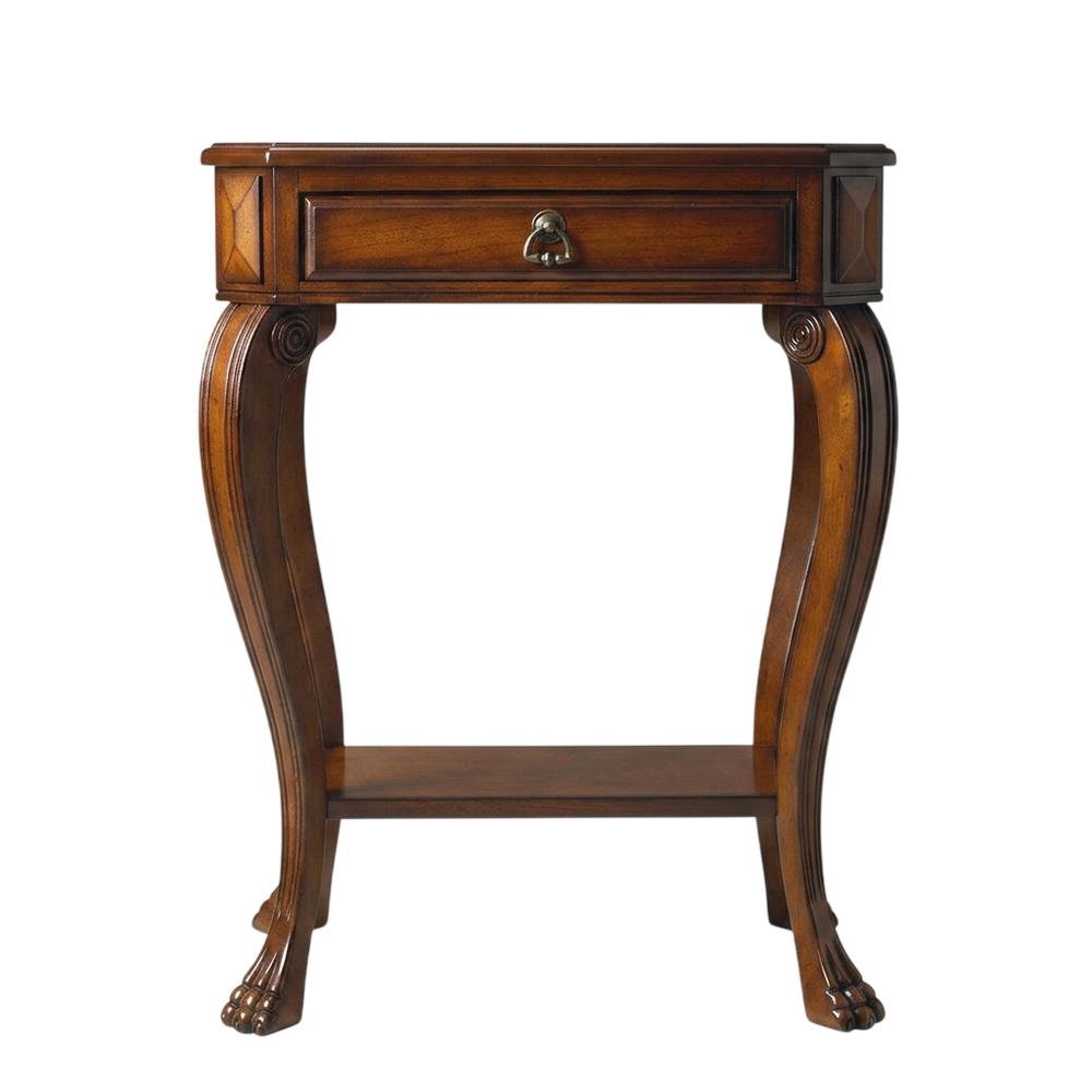 Traditional Console Table with Drawer for Entryway, Accent Sofa Table, Olive Ash. Picture 1