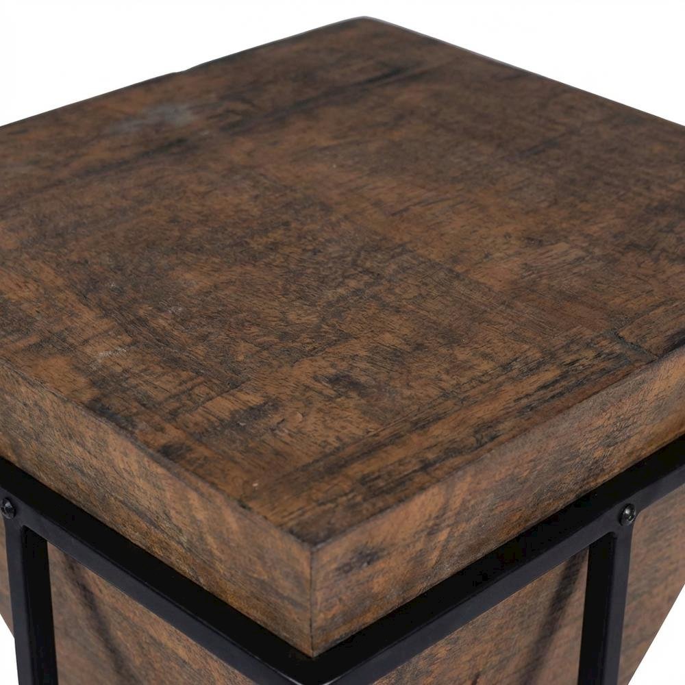 Triangular Wood Accent Table, Modern Contemporary Side Table for Living Room. Picture 6