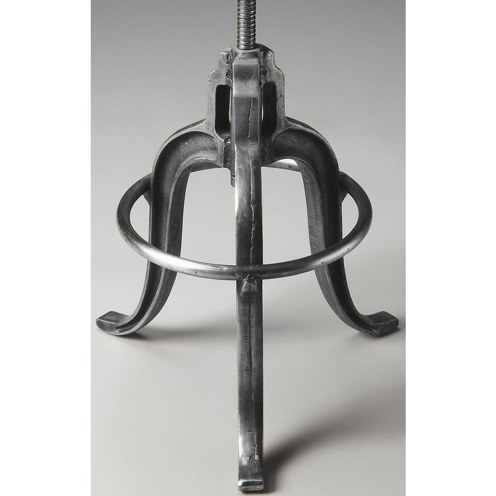Parnell Adjustable Swivel Iron 22" Bar Stool, Silver. Picture 2