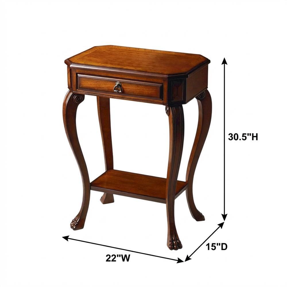 Traditional Console Table with Drawer for Entryway, Accent Sofa Table, Olive Ash. Picture 4