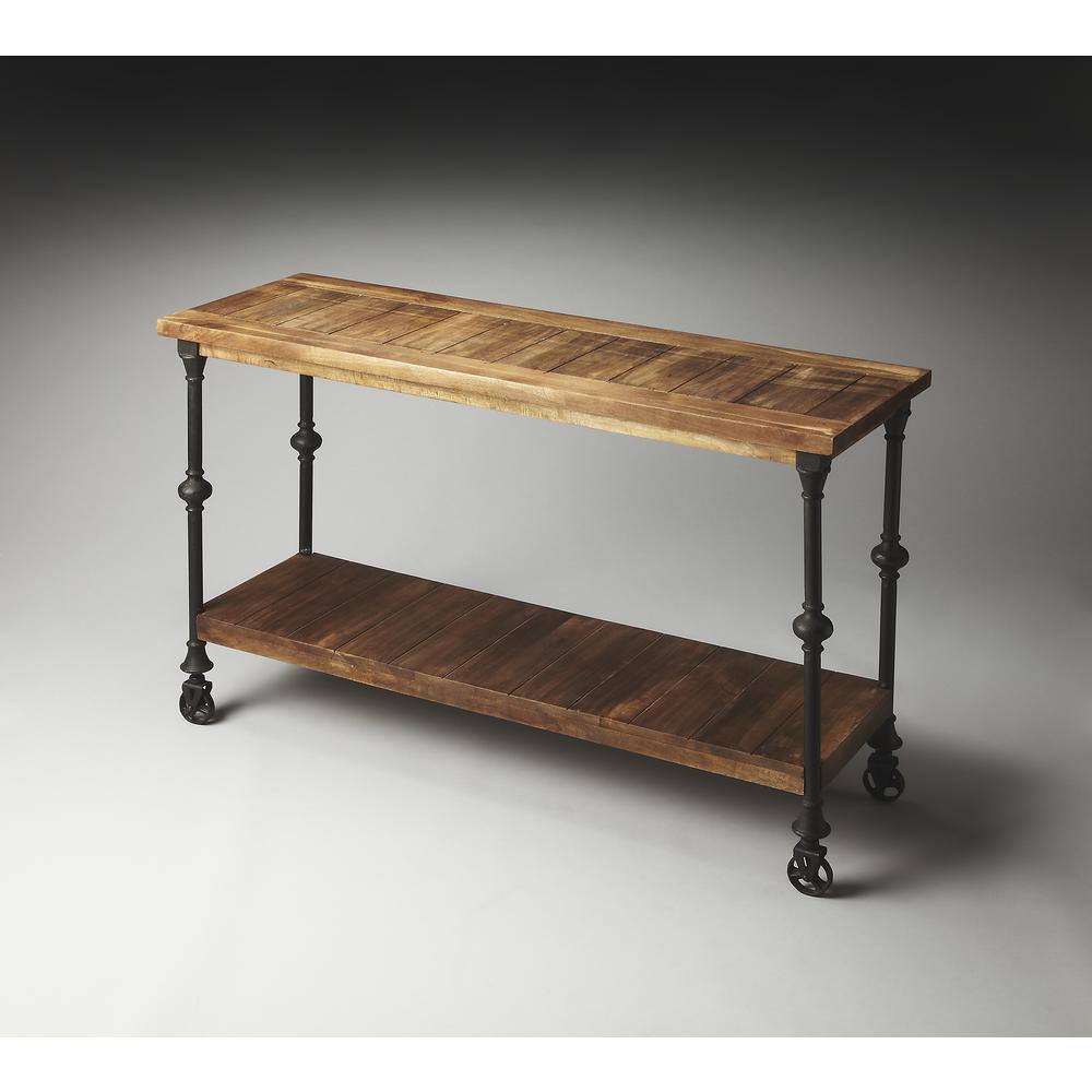 Fontainebleau Industrial Chic Console Table, Multi-Color. Picture 3