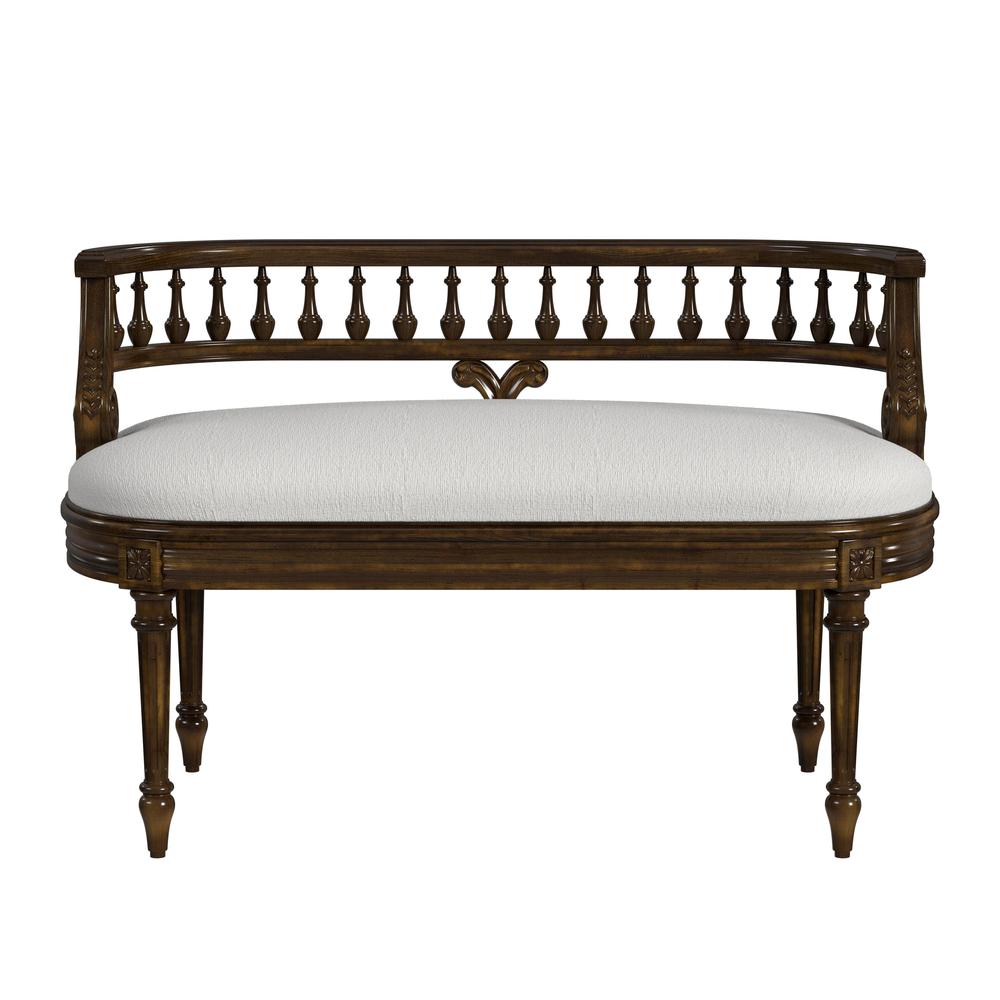 Hathaway 37" Upholstered Bench, Medium Brown. Picture 2