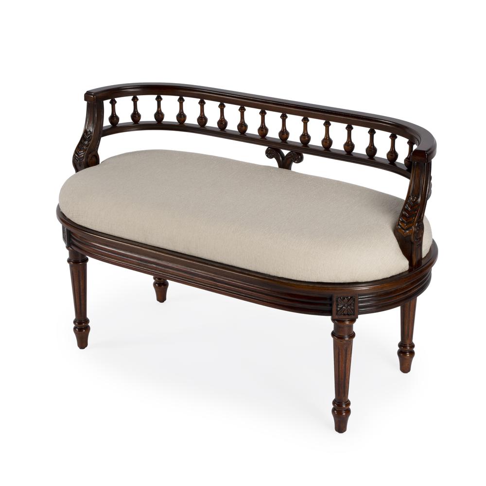 Hathaway 37" Upholstered Bench, Dark Brown. Picture 1