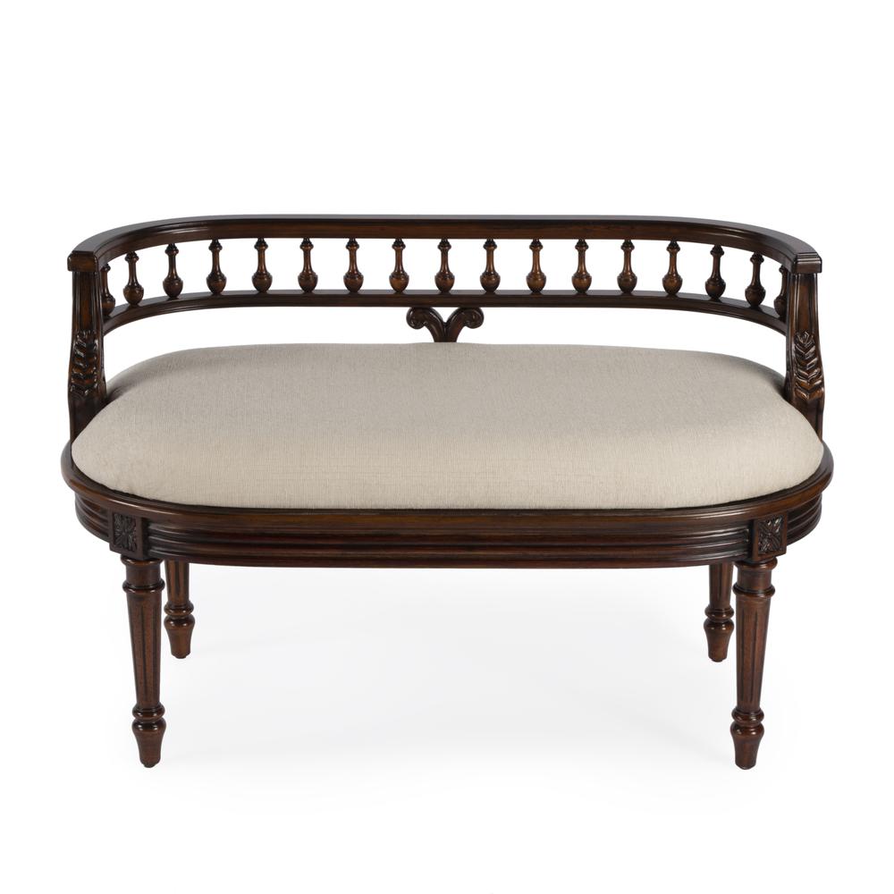 Hathaway 37" Upholstered Bench, Dark Brown. Picture 2