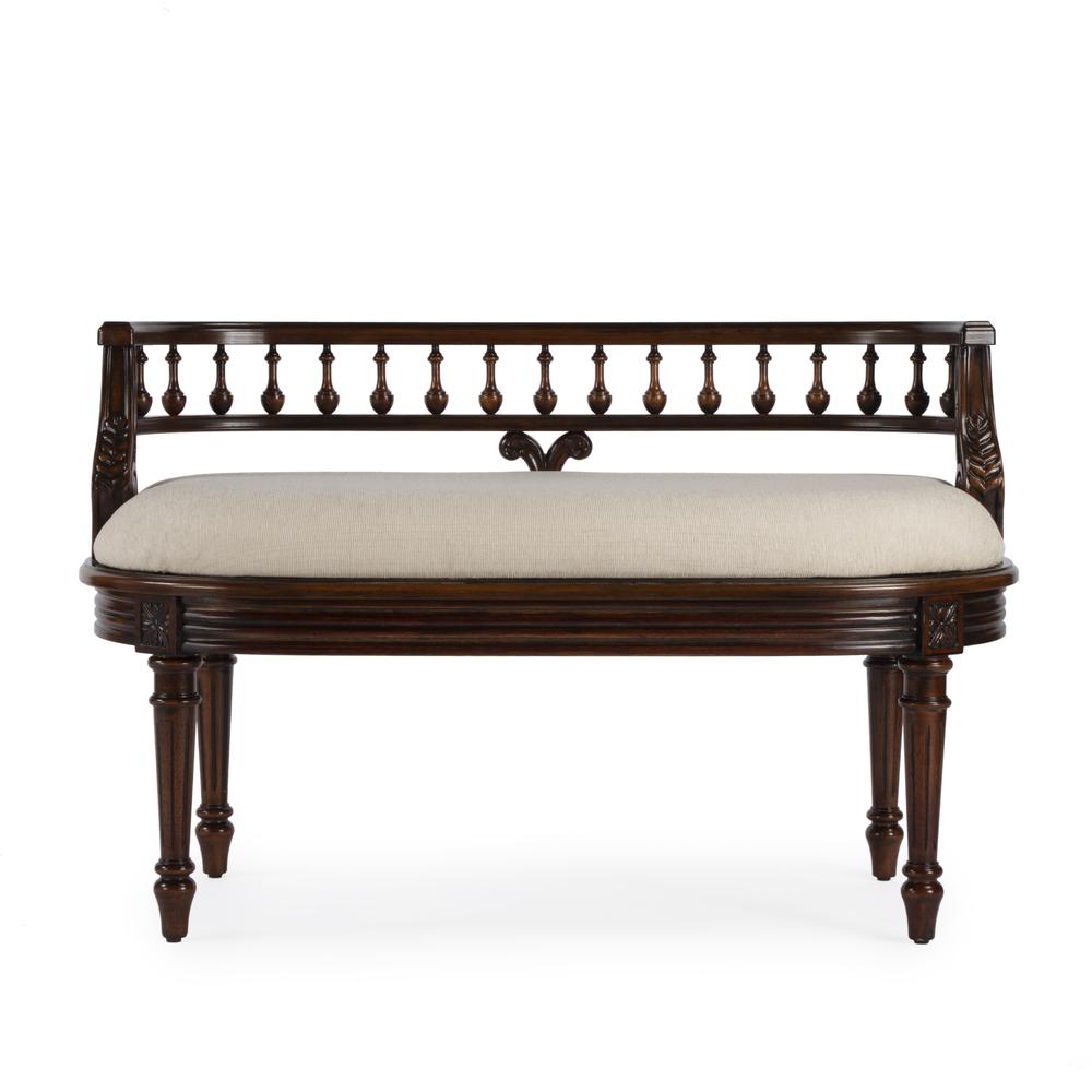 Hathaway 37" Upholstered Bench, Dark Brown. Picture 3