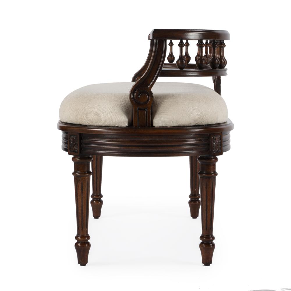 Hathaway 37" Upholstered Bench, Dark Brown. Picture 4
