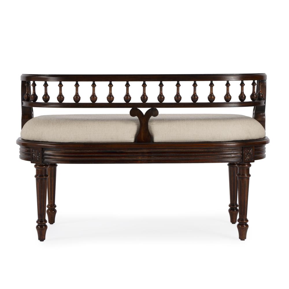 Hathaway 37" Upholstered Bench, Dark Brown. Picture 5