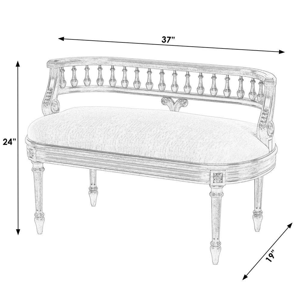 Hathaway 37" Upholstered Bench, Dark Brown. Picture 8