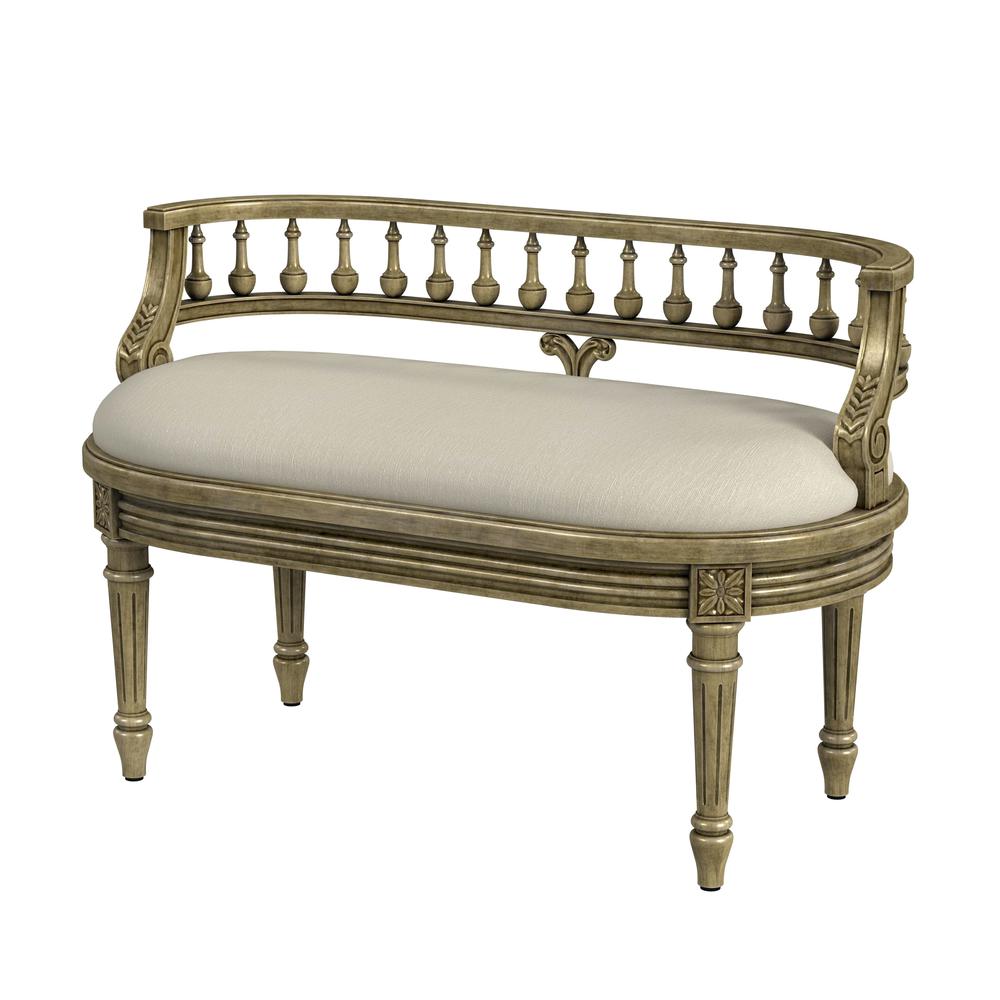 Hathaway 37" Upholstered Bench, Beige. Picture 1