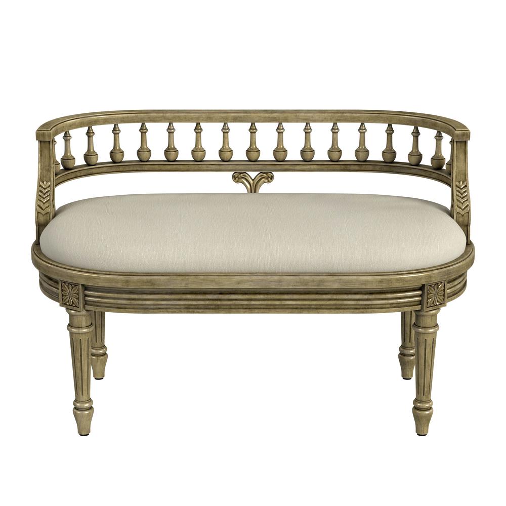 Hathaway 37" Upholstered Bench, Beige. Picture 2