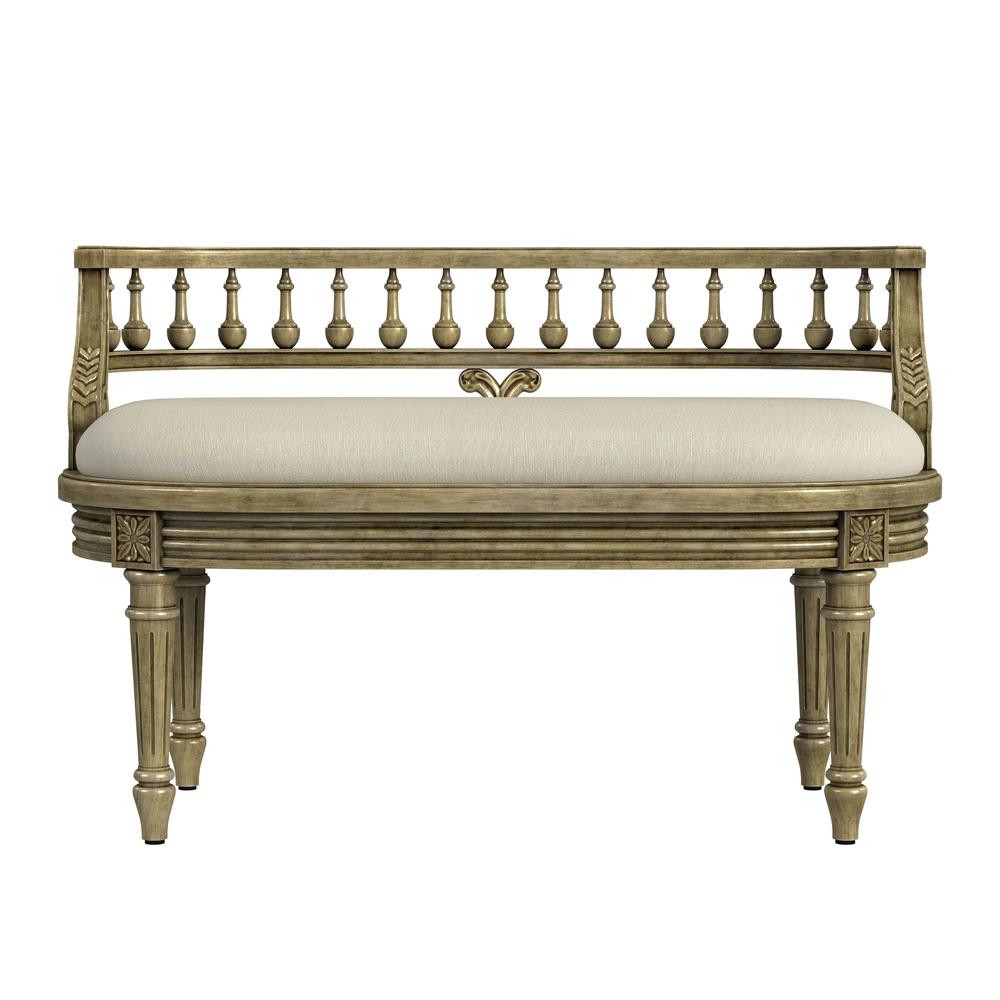 Hathaway 37" Upholstered Bench, Beige. Picture 3