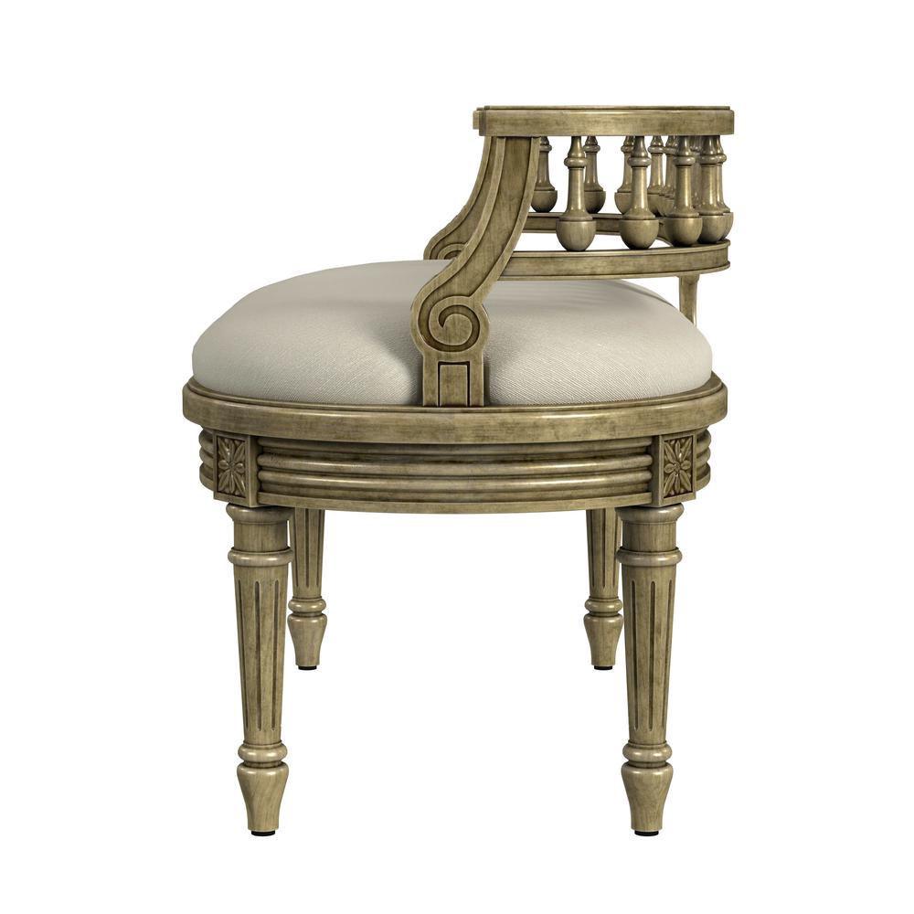 Hathaway 37" Upholstered Bench, Beige. Picture 4