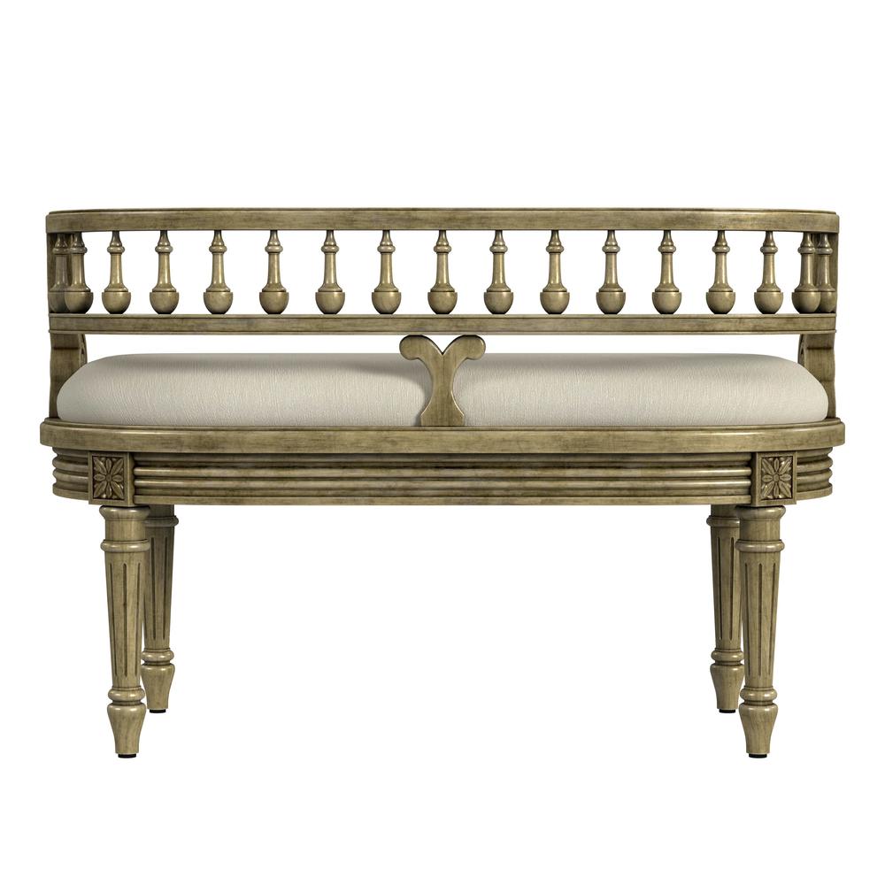 Hathaway 37" Upholstered Bench, Beige. Picture 5