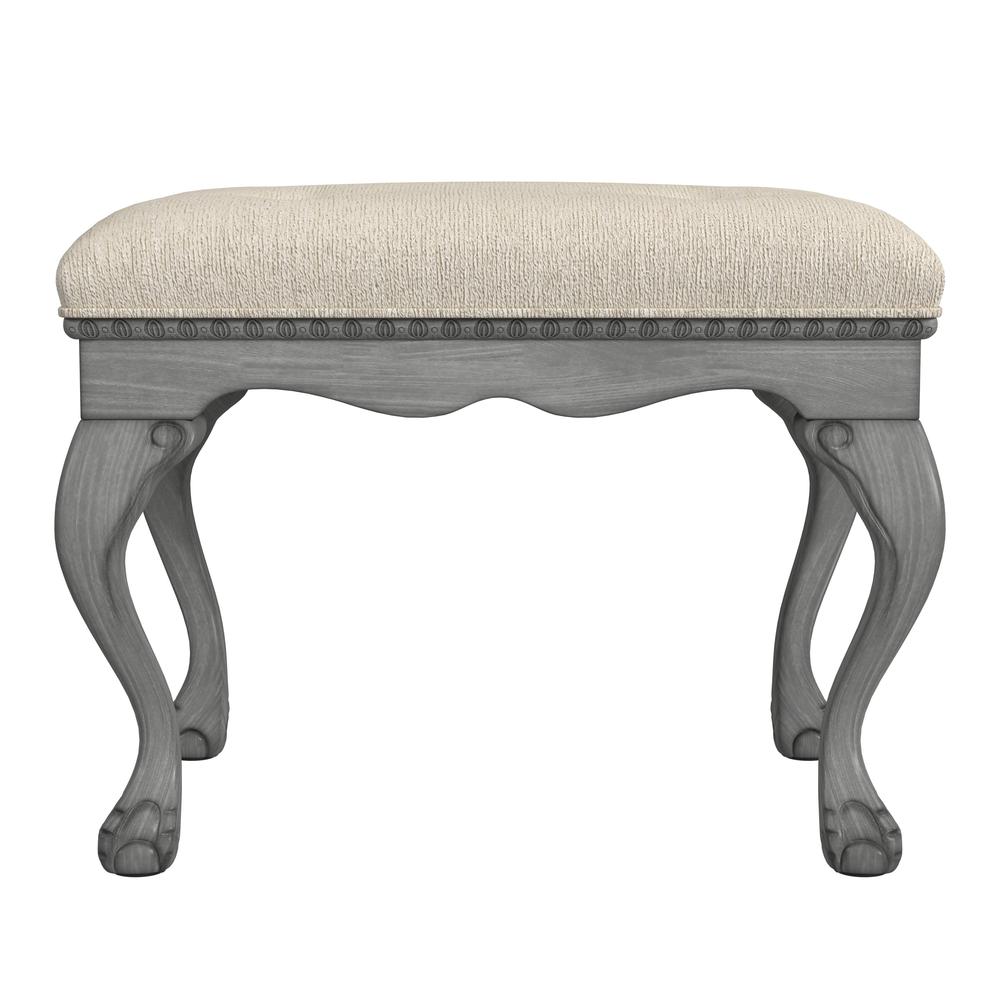 Ashford Upholstered 25.5"W Vanity Stool, Gray. Picture 2